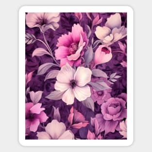 Purple and Pink Flowers Pattern Sticker